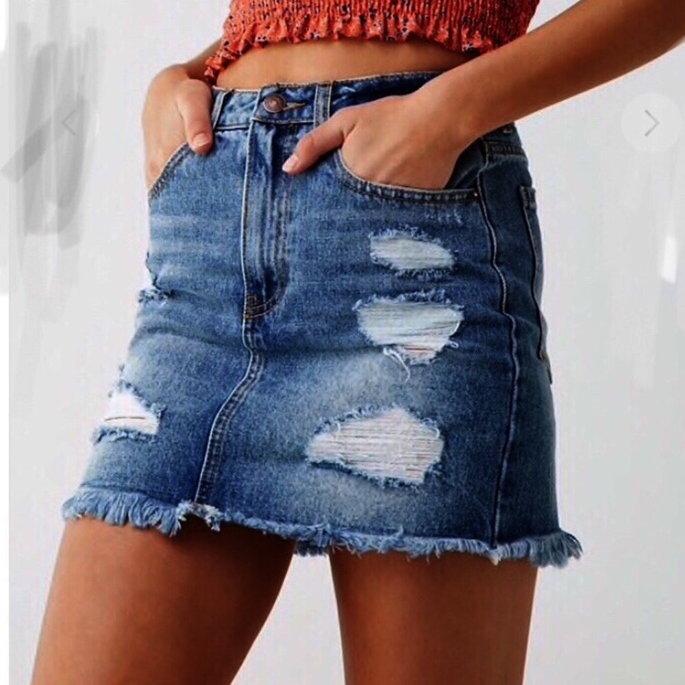 Caffeine brand distressed denim mini size Medium